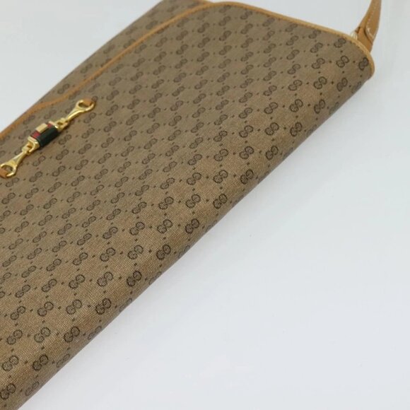 GUCCI Micro GG Supreme Shoulder Bag PVC Beige Gold Auth - Picture 11 of 16